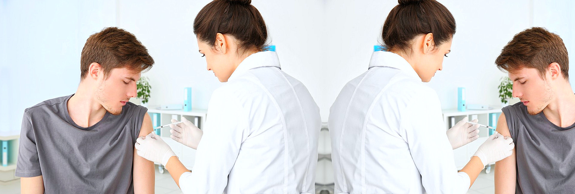lady doctor injecting a patient